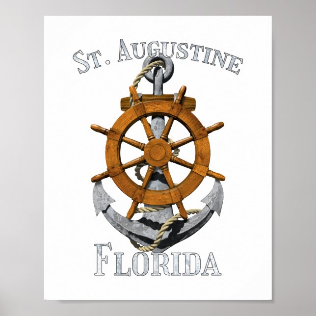 Saint Augustine Florida Vacation Nautical Anchor H Poster (Framsidan)