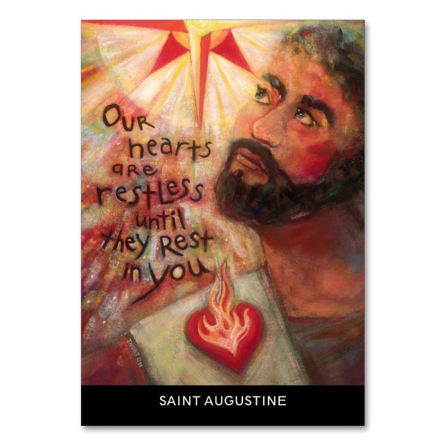 Saint Augustine Heliga Spirit Prayer Card Bordsnummer (Framsidan)