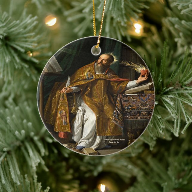 Saint Augustine of Hippo Julgransprydnad Keramik (Träd)