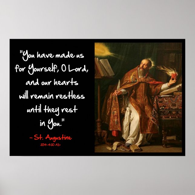 Saint Augustine - Restless Heart Quote Poster (Framsidan)
