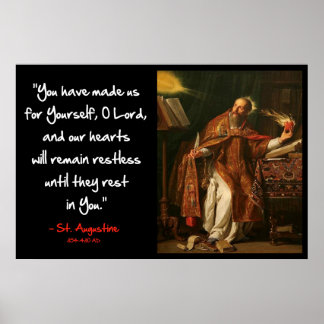 Saint Augustine - Restless Heart Quote Poster