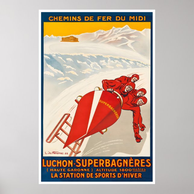 Saint Aventin Tryck Frankrike Resa Poster Luchon (Framsidan)