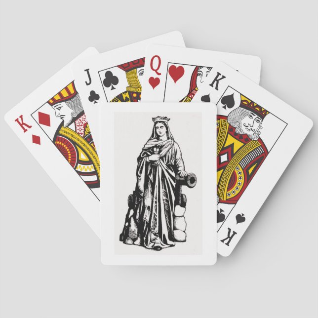 Saint Barbara med chalice och cannon Casinokort (Baksidan)