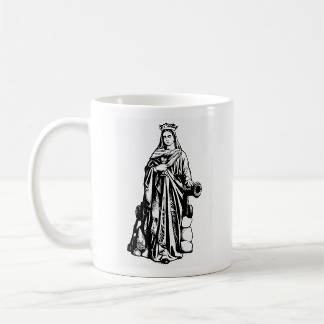 Saint Barbara med chalice och cannon Coffee Mugg (Vänster)