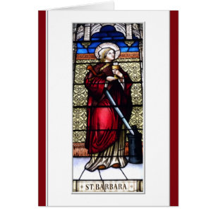 Saint Barbara Stached Glass Window Hälsningskort
