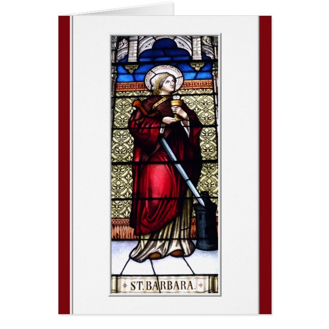 Saint Barbara Stached Glass Window Hälsningskort (Framsidan)