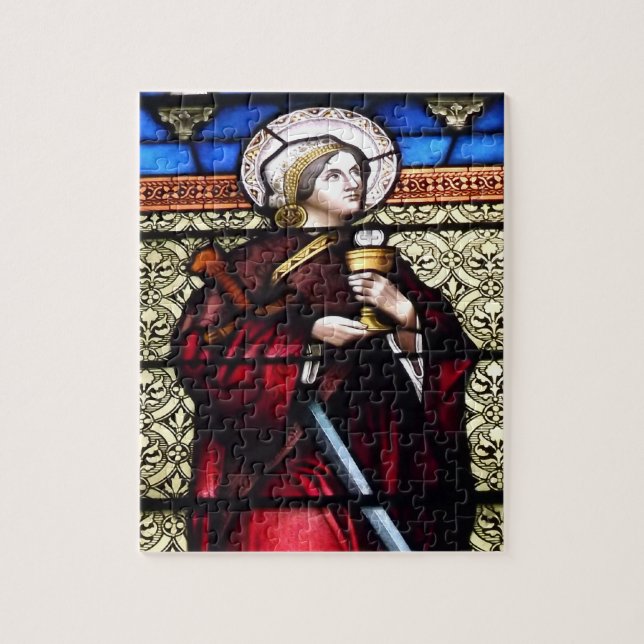 Saint Barbara Stached Glass Window Pussel (Vertikal)