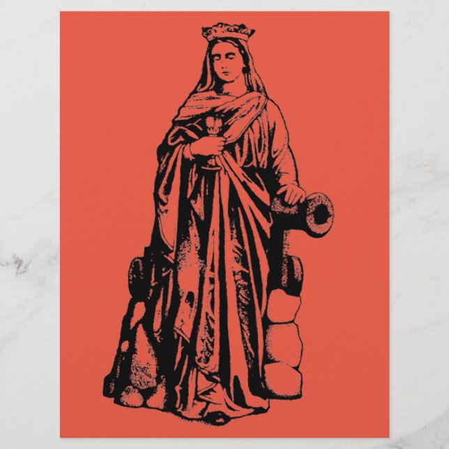 Saint Barbara Virgin och Martyr Reklamblad (Framsidan)