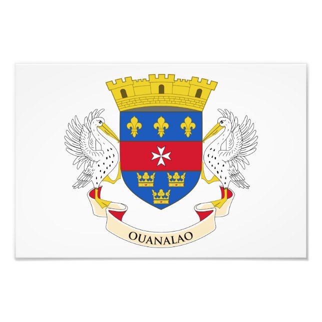 Saint Barthélemy Flagga Fototryck (Framsidan)