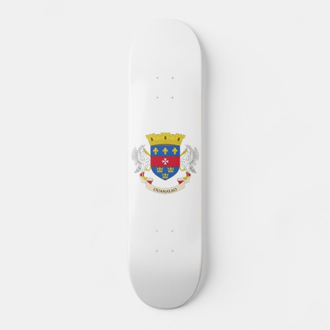 Saint Barthélemy Flagga Mini Skateboard Bräda 18,5 Cm (Framsida)