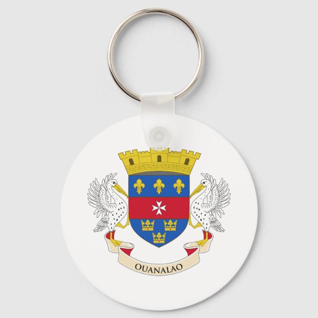 Saint Barthélemy Flagga Nyckelring (Framsida)