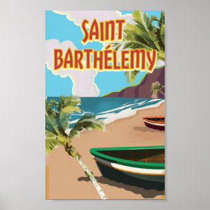 Saint Barthélemy Island Vintage resor Poster