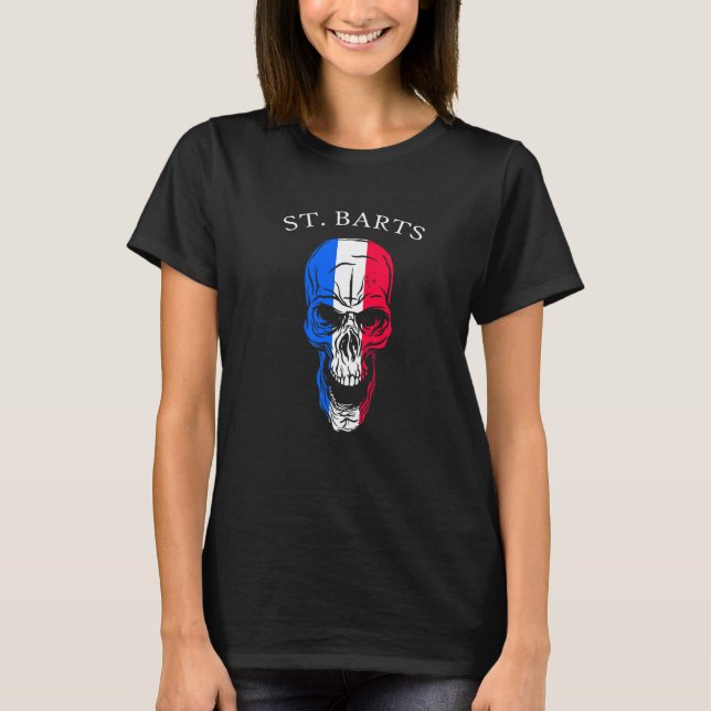 Saint Barthelemy Skull St Barts T Shirt (Framsida)