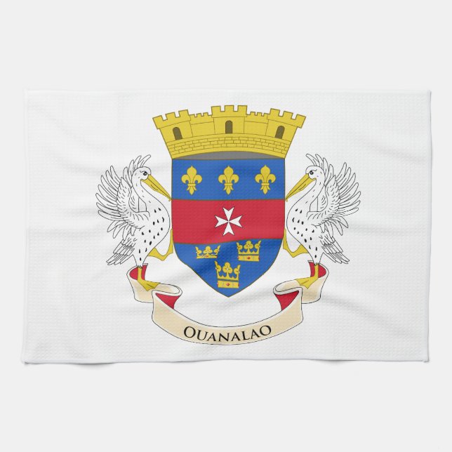 Saint-Barthélemys flagga Kökshandduk (Horisontell)