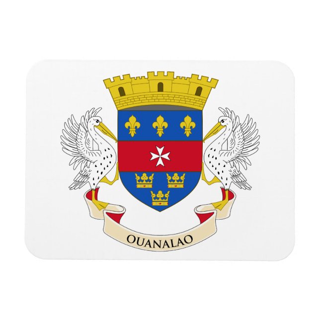 Saint-Barthélemys flagga Magnet (Horisontell)