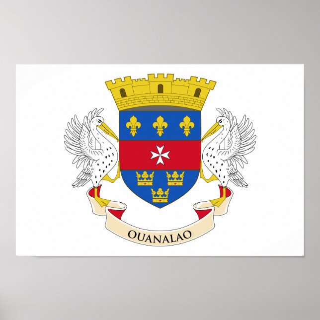 Saint-Barthélemys flagga Poster (Framsidan)