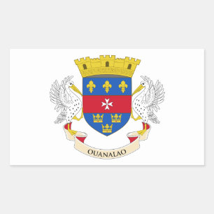 Saint-Barthélemys flagga Rektangulärt Klistermärke