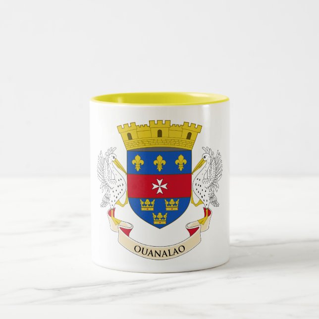 Saint-Barthélemys flagga Två-Tonad Mugg (Center)