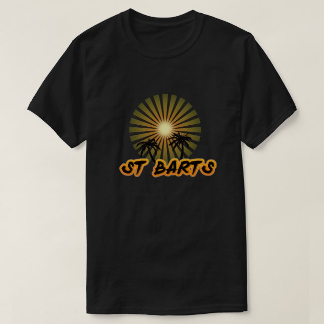 Saint Barts coconut träd silhouette T Shirt (Design framsida)