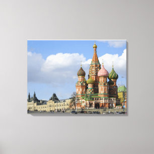 Saint Basil-katedralen. Red Square Moskva Ryssland Canvastryck