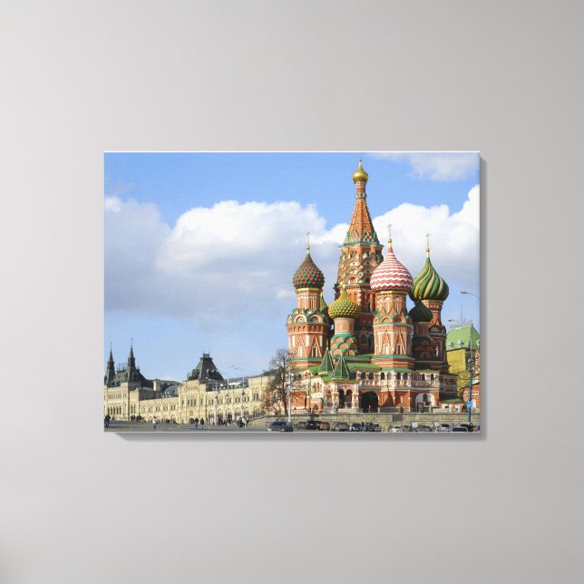 Saint Basil-katedralen. Red Square Moskva Ryssland Canvastryck (Framsida)