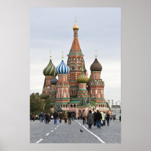 Saint Basil-katedralen. Red Square Moskva Ryssland Poster