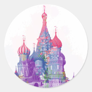 Saint Basil's Cathedral Moskva Runt Klistermärke