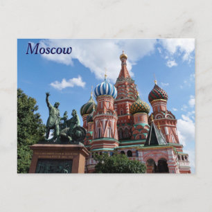 Saint Basil's Cathedral Red Square Moskva Ryssland Vykort