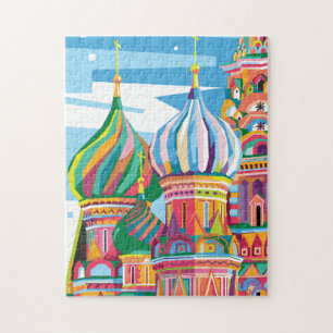 Saint Basil's Cathedral Russia Colorful Pop Art Pussel