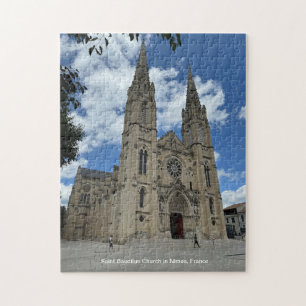 Saint Baudilus Church i Nimes, Frankrike, på en Pussel