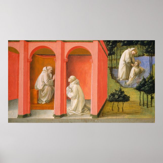 Saint Benedict - Filippino Lippi Fine Art Poster (Framsidan)