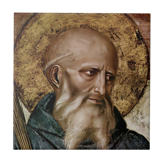 Saint Benedict-katolska Saint Fra Angelico Kakelplatta (Framsidan)