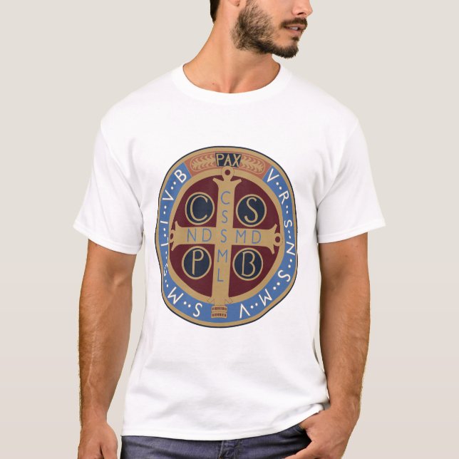 Saint Benedict Medal T Shirt (Framsida)