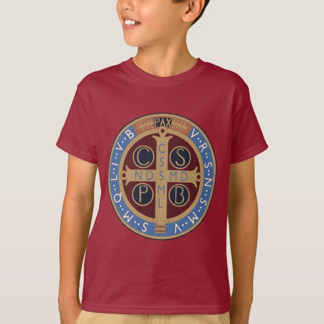 Saint Benedict Medal T Shirt (Framsida)