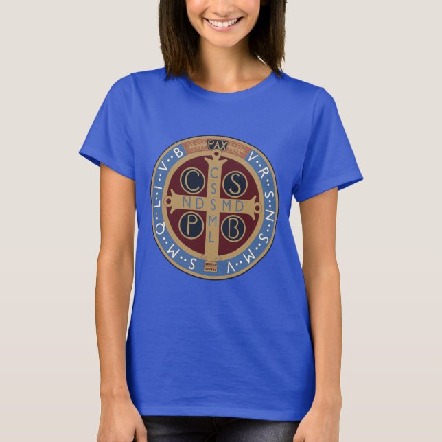 Saint Benedict Medal T Shirt (Framsida)