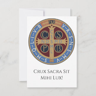 Saint Benedict Medaljong Heligt Kort | Fader Vår