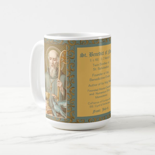 Saint Benedict of Nursia (JM 07; Stil 2) Kaffemugg (Framsida vänster)