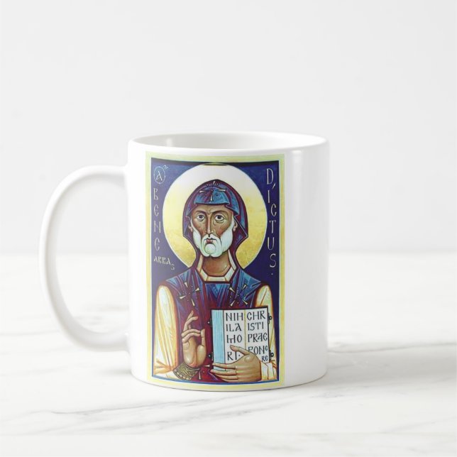 Saint Benedict of Nursia Kaffemugg (Vänster)