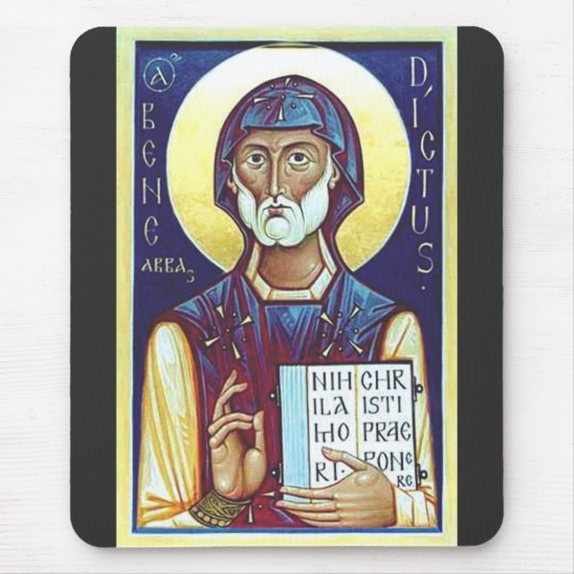Saint Benedict of Nursia Musmatta (Framsidan)