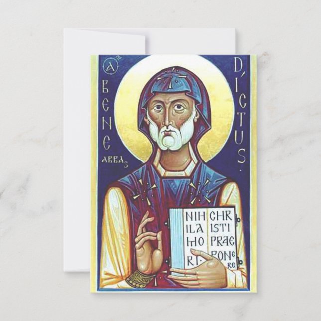 Saint Benedict of Nursia Tack Kort (Framsida)