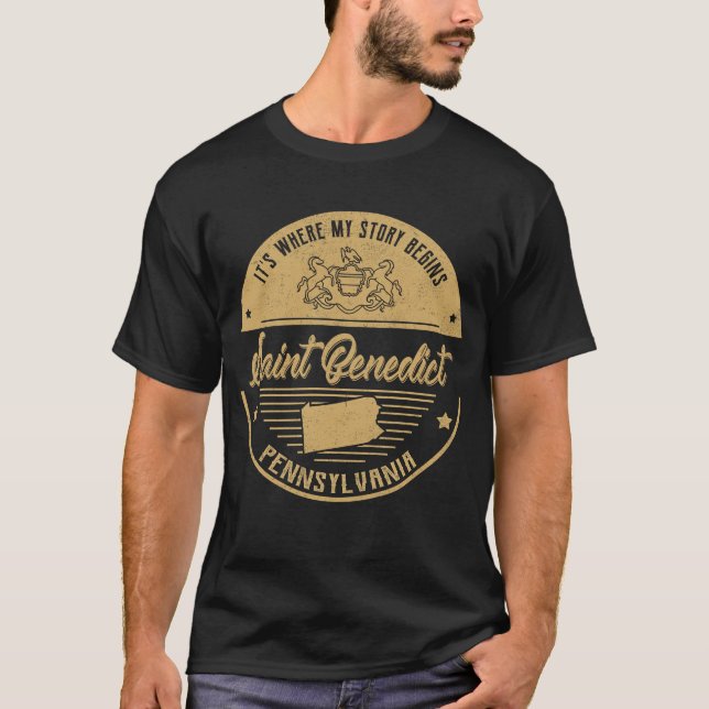 Saint Benedict Pennsylvania Det är där min berätte T Shirt (Framsida)