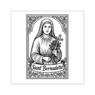 Saint Bernadette-katolska Rubber Frimärke Stämpel