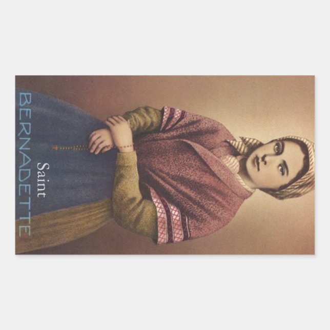 SAINT BERNADETTE REKTANGULÄRT KLISTERMÄRKE (Framsida)