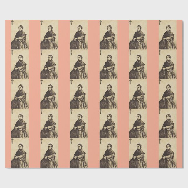 Saint Bernadette Soubirous Fina Konst Presentpapper (Platt)