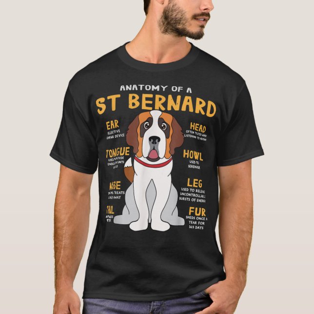 Saint Bernard Anatomy Rolig hund Mamma Pappa G T Shirt (Framsida)