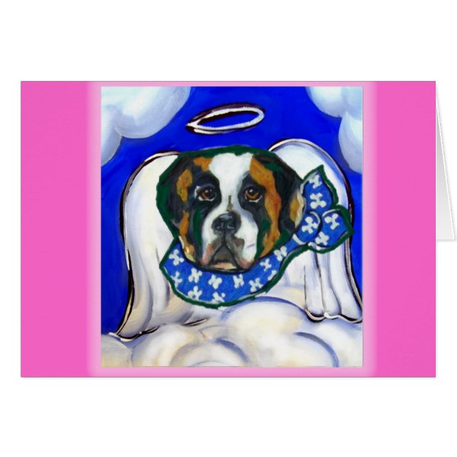 Saint Bernard Angel Hälsningskort (Framsidan Horizontal)