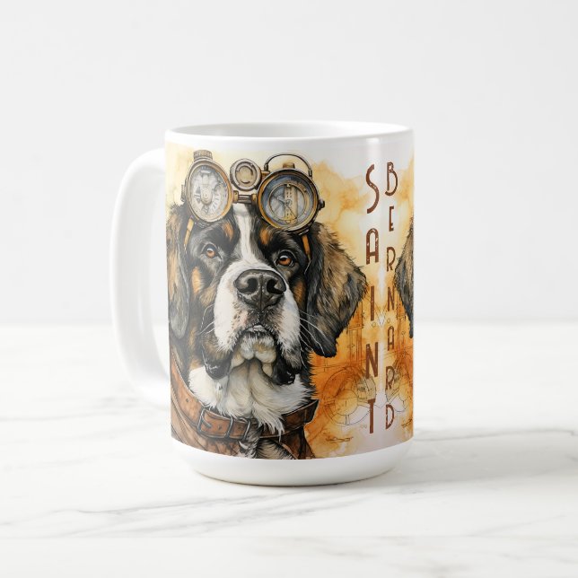 Saint Bernard Ångpunkts Hund Kaffemugg (Framsida vänster)