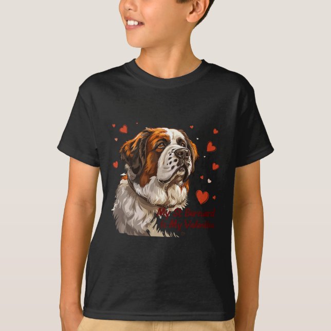 Saint Bernard är min Valentine Cute Hundägare Vale T Shirt (Framsida)