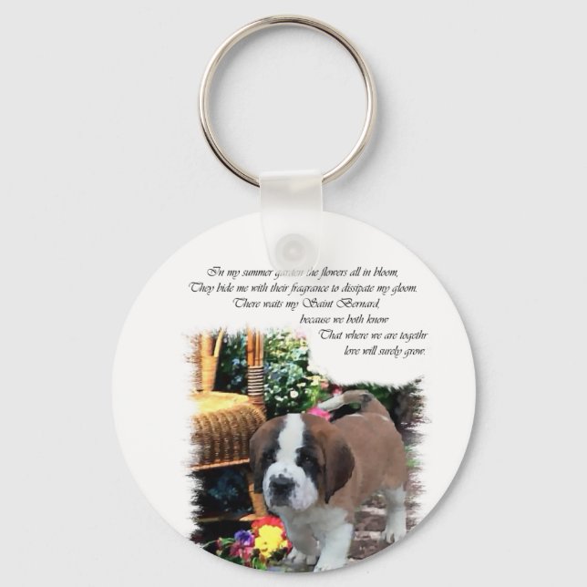 Saint Bernard Art Gifts Nyckelring (Framsida)