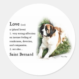 Saint Bernard Art Gifts Runt Klistermärke